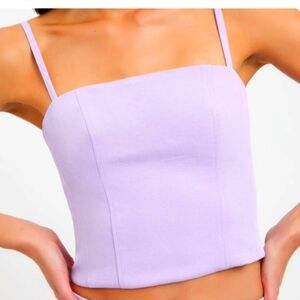 Express Spaghetti Strap corset style crop top small Lavender